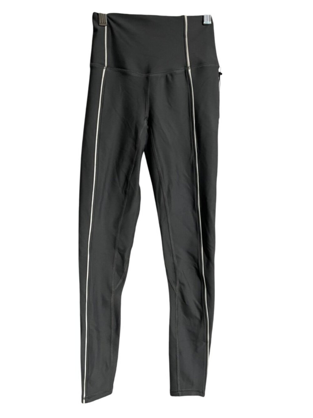 YPB High Waisted Leggings Womens XXS Gray Reflective Stripes Stretch Activewear